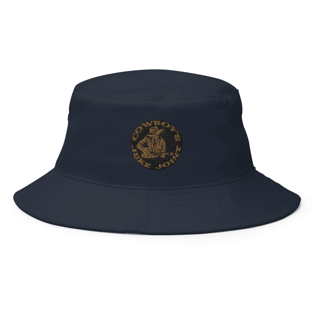Black Cowboy's Juke Joint Radio Logo Bucket Hat made of 100% cotton twill, showcasing the logo on the front