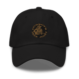 Cowboy's Juke Joint Radio Logo Dad Hat made of 100% chino cotton twill with an adjustable strap and curved visor
