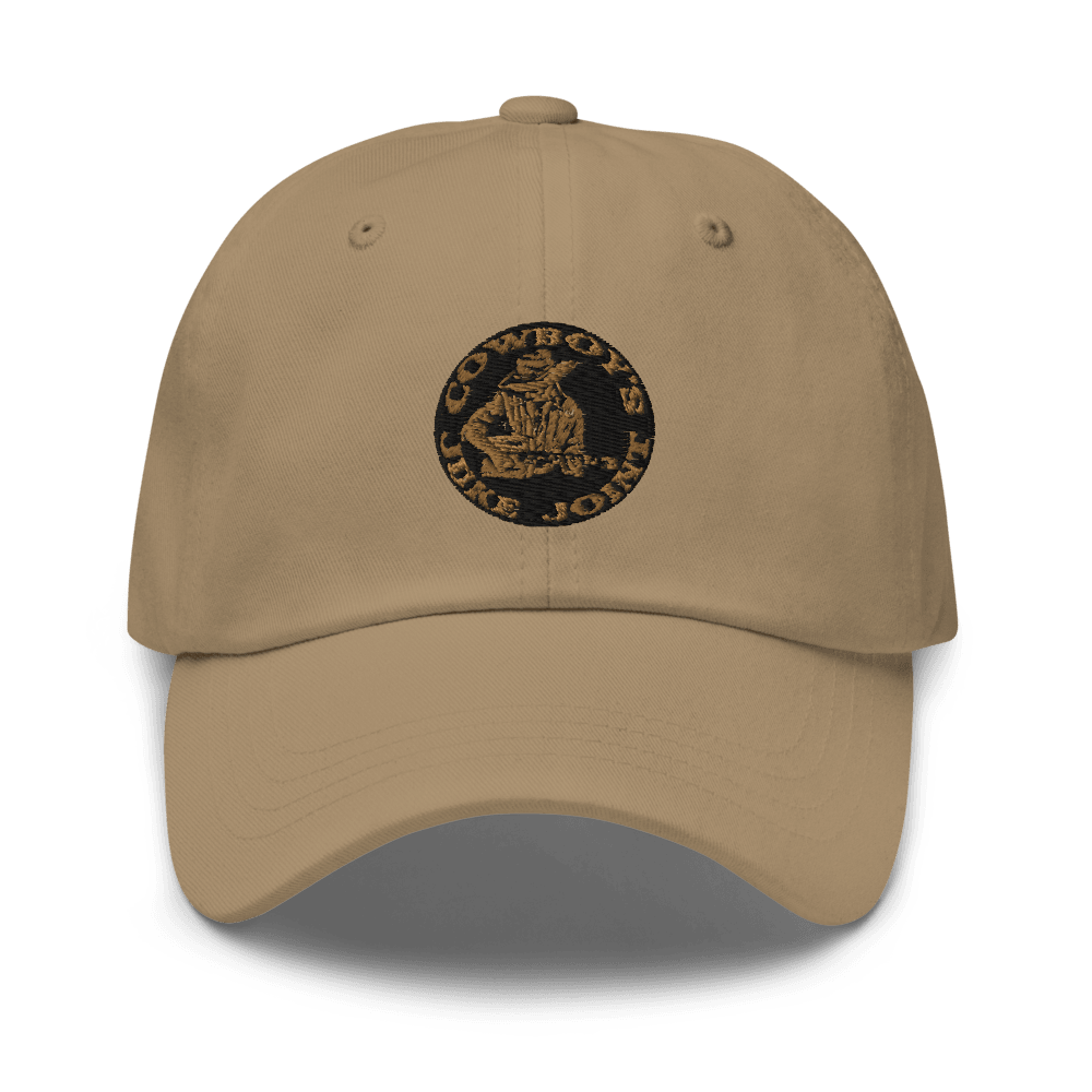 Cowboy's Juke Joint Radio Logo Dad Hat made of 100% chino cotton twill with an adjustable strap and curved visor