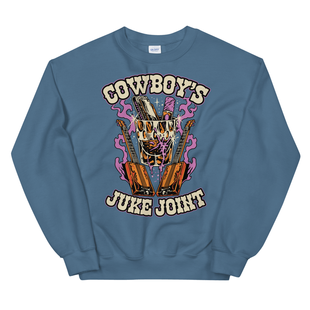 Whiskey & Blues Sweatshirt - Purple - Cowboy's Juke Joint