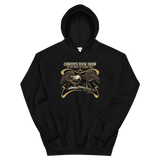 Cowboy's Rock Show Hoodie in Black, 50% pre-shrunk cotton and 50% polyester