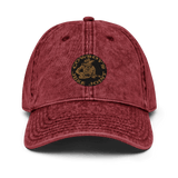 Cowboy's Juke Joint Radio Logo Vintage Cotton Twill Cap in Black, 100% cotton with antique brass finish buckle
